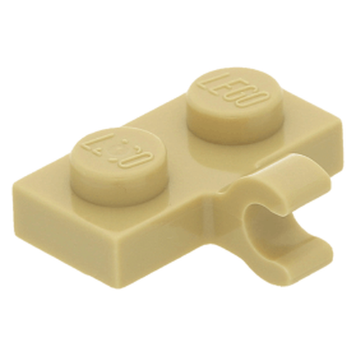 Lego Plate 1x2 c/ 1 clip - Bege - PN 11476 / 65458 / CN 6177314 / 6313119