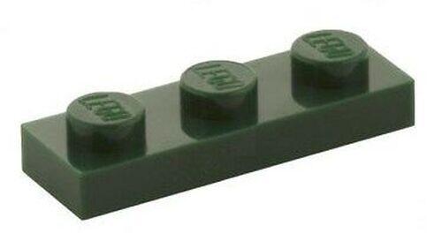 Lego Plate 1x3 - Verde Escuro - PN 3623 / CN 4245567 / 6013798 / 6013975