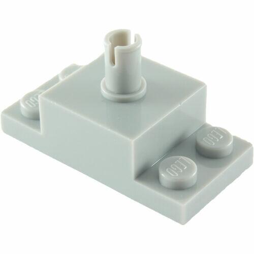Lego Brick 2x2 com pino e plate 1x2 lateral - Cinza Claro - PN 30592 / 42194 / CN 4211666