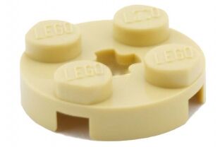 Comprar Lego Plate redondo 2x2 c/ furo p/eixo Bege PN 4032 - Main Image