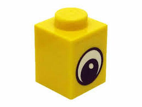 Lego Brick tijolo 1x1 c/ Olho Impresso - Amarelo - PN 3005 /88394 / CN 4569076