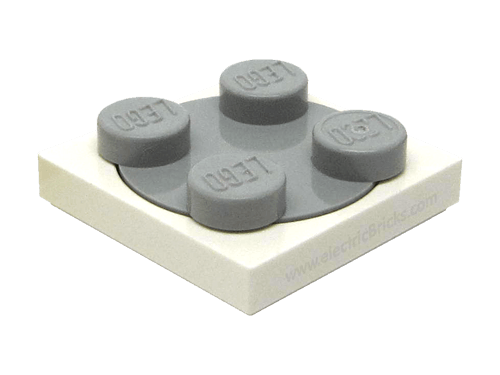 Lego Mesa Giratria 2x2 topo Cinza Claro - Base Branco - PN 74340 / CN 4226289