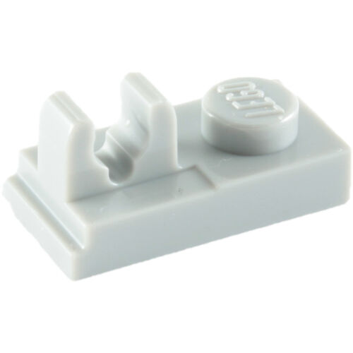 Lego Plate 1x2 com clip no topo - Cinza Claro - PN 92280 / CN 4598526