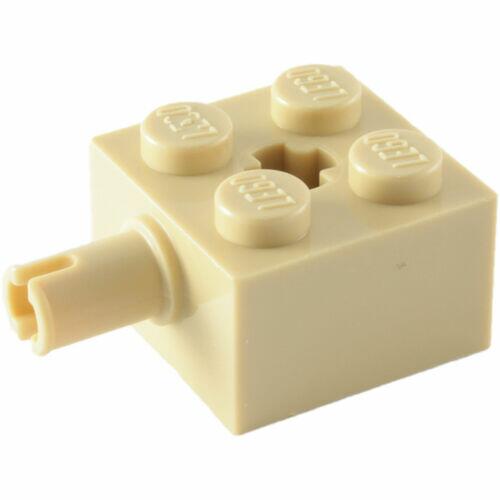 Lego Technic - Brick 2x2 c/ 1 Pino e furo para eixo - Bege - Pn 6232 / CN 4185273 / 4125228