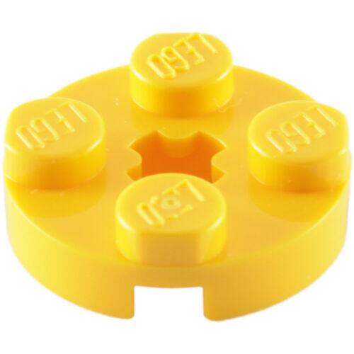Lego Plate redondo 2x2 c/ furo p/eixo - Amarelo - PN 4032 / CN 403224