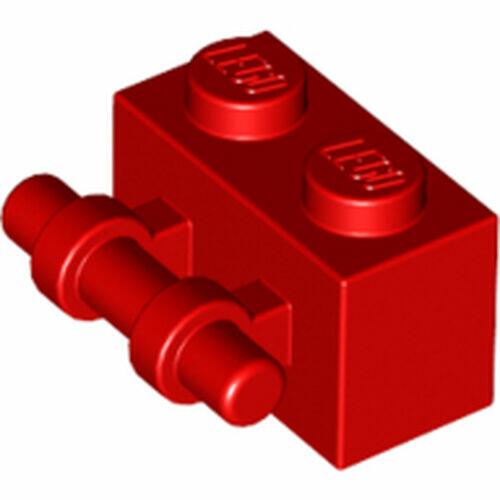 Lego Brick 1x2 com encaixe para clip nas pontas - Vermelho - PN 30236 / CN 4113204