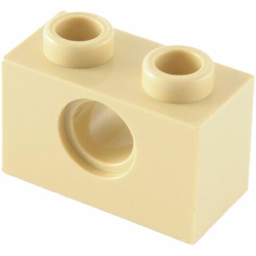 Lego Technic - Brick 2x1 c/ 1 furo p/ pino - Bege - Pn 3700 / CN 370005