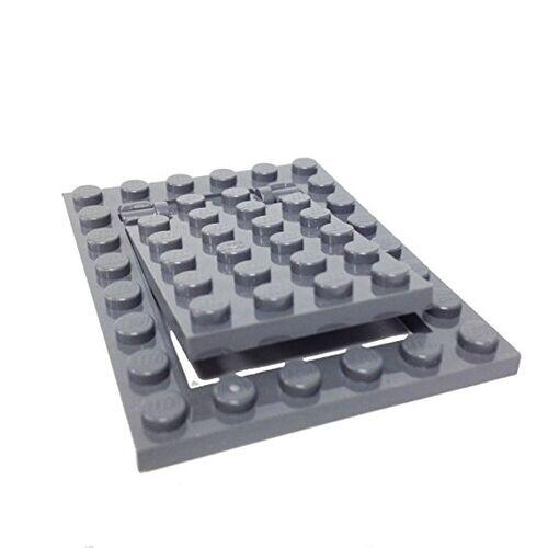 Lego Plate Conjunto Alapo Suporte e Porta 6x8  - Cinza Escuro - PN 92099 / 92107 / CN 4595708 / 4595710