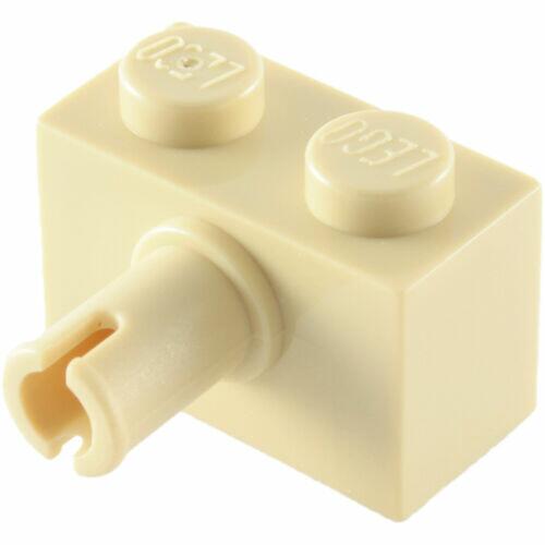 Lego Technic - Brick 1x2 c/ 1 Pino - Bege - Pn 2458 / CN 245805 / 4205105 / 4125270