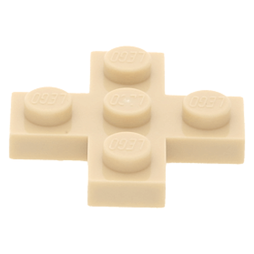 Lego Plate 3x3 em Cruz - Bege - PN 15397 / CN 6061575