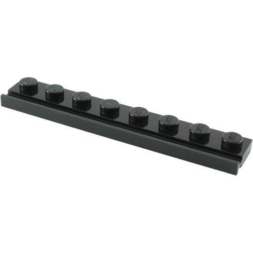 Lego Plate 1x8 c/ borda - Preto - PN 4510 / CN 451026 / 4286009