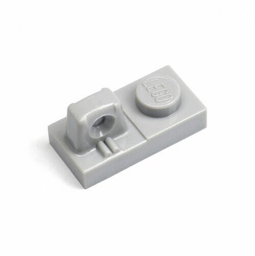 Lego Plate 1x2 com encaixe dobradia no topo - Cinza Claro - PN 30383 / CN 4219913
