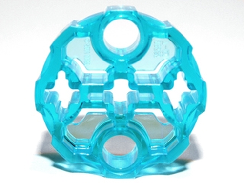 Lego Tijolo Redondo 3X3X1 com estrias (weapon barrel) - Azul Transparente - PN 31511 / 98585/ CN 6248915 / 465