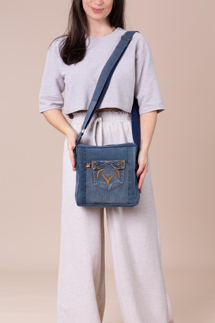 バッグ Denim Messenger Bag Comprar Bolsa Jeans Tiracolo Maxi - 27548
