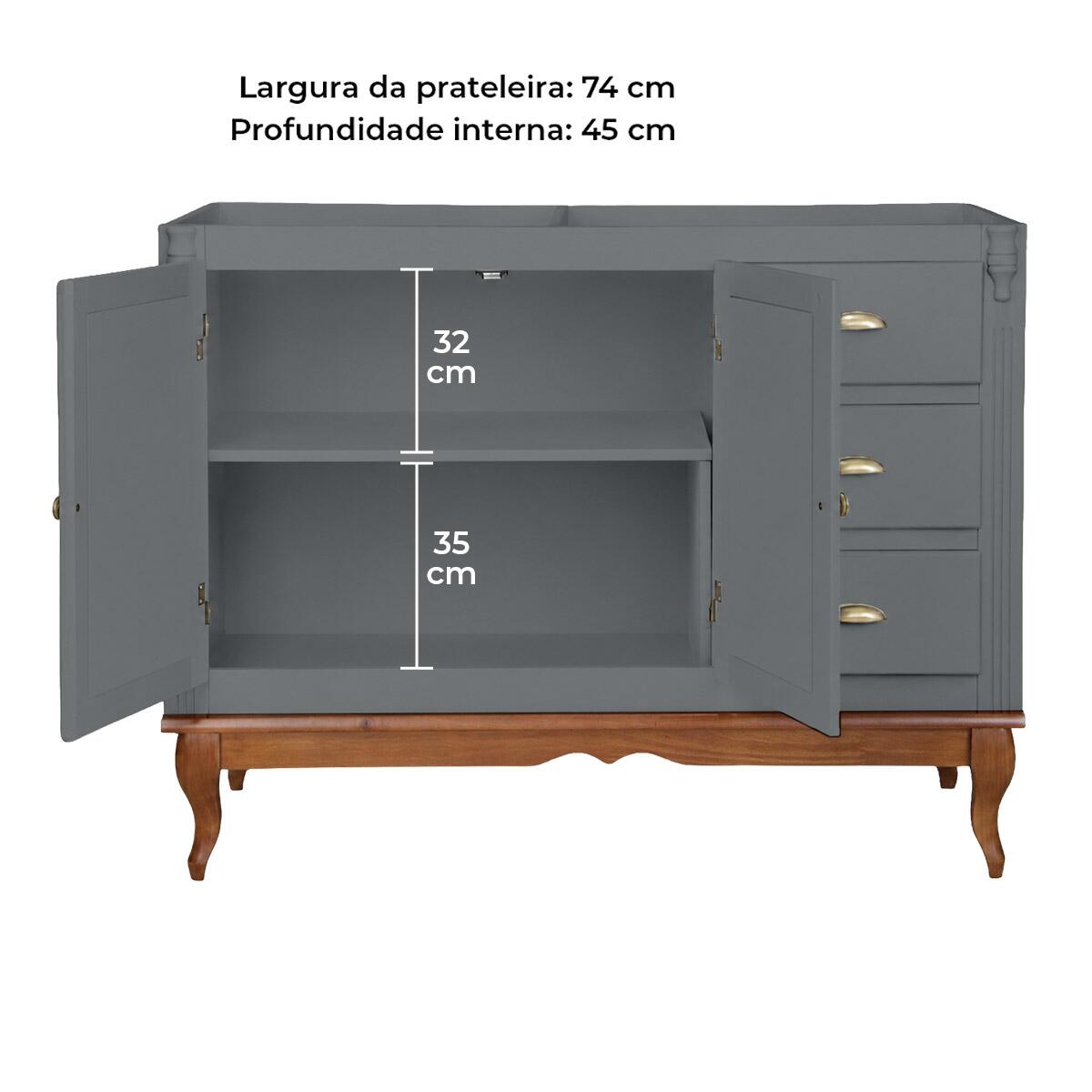 Balcão de Pia 120cm Hanover Linz Móveis | Modema