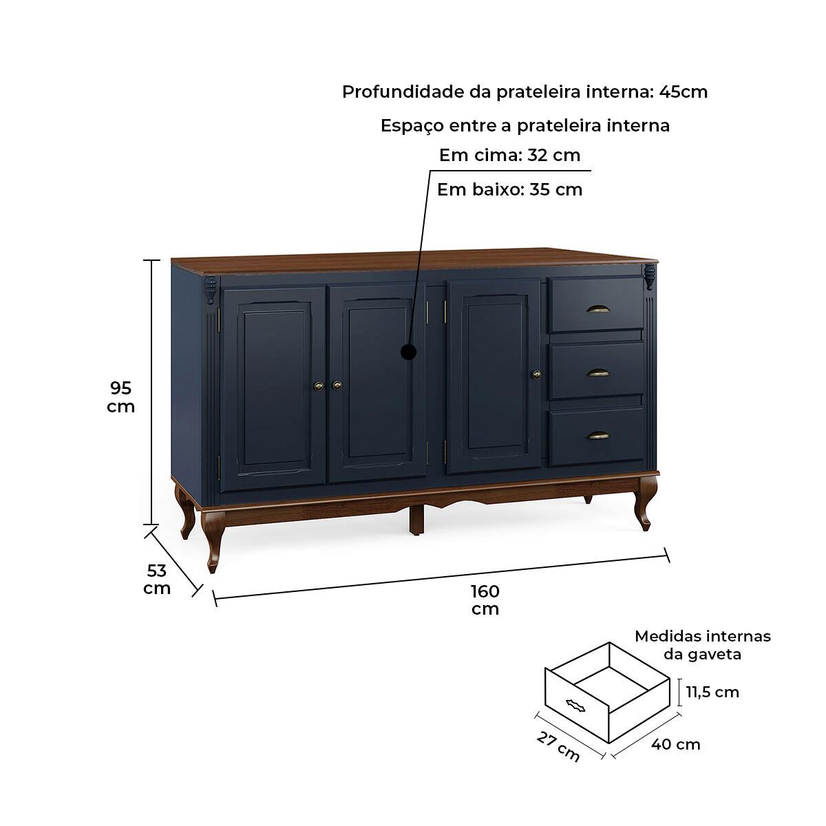 Balcão de Cozinha Hanover 160cm com Tampo | Modema