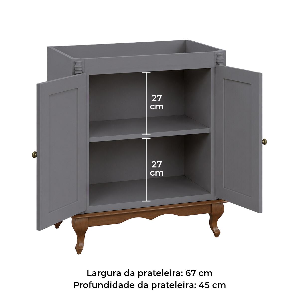 Balcão Cozinha Hannover 80cm sem Tampo Linz Móveis | Modema