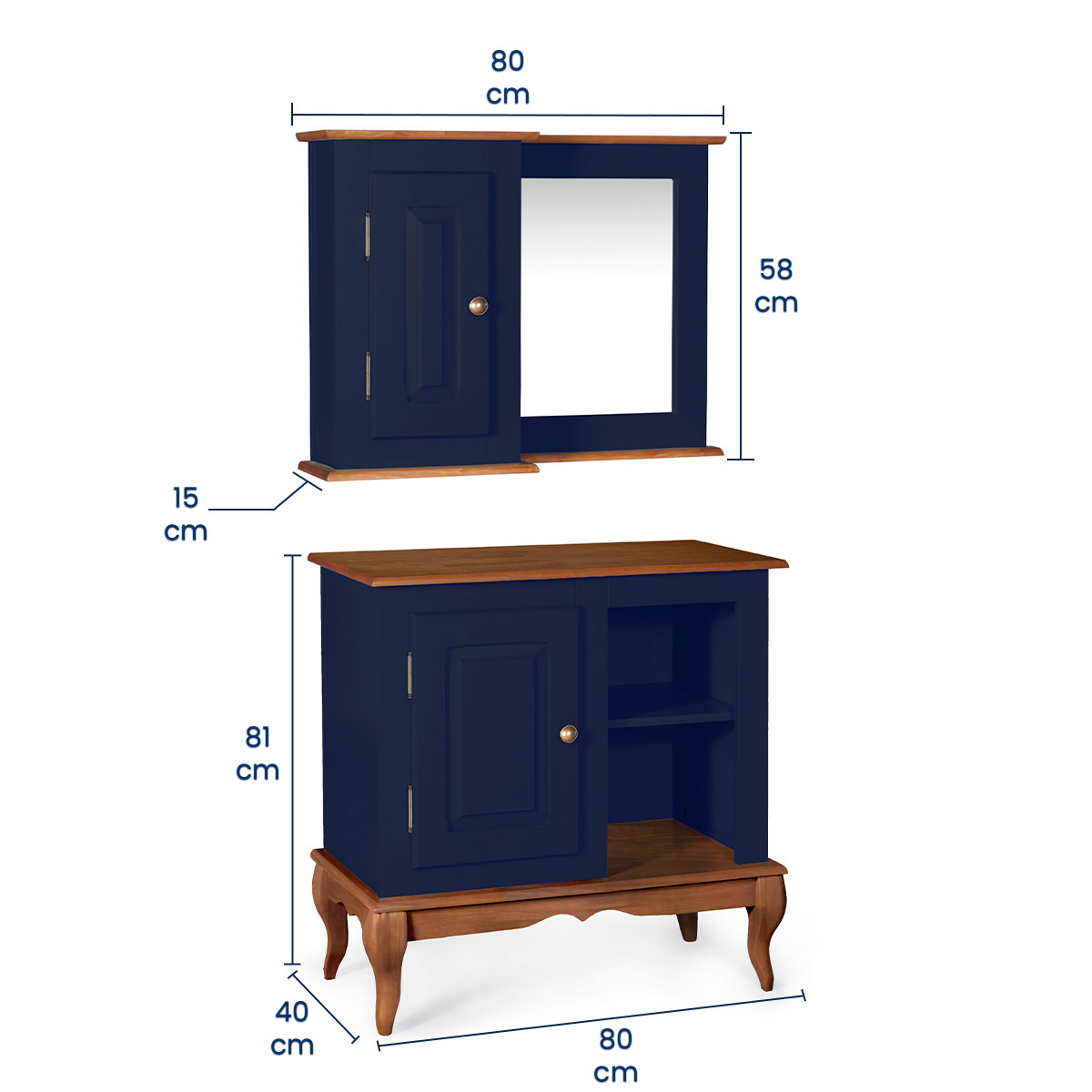 Gabinete com Armário Aéreo Dália 3051 Linz Móveis | Modema