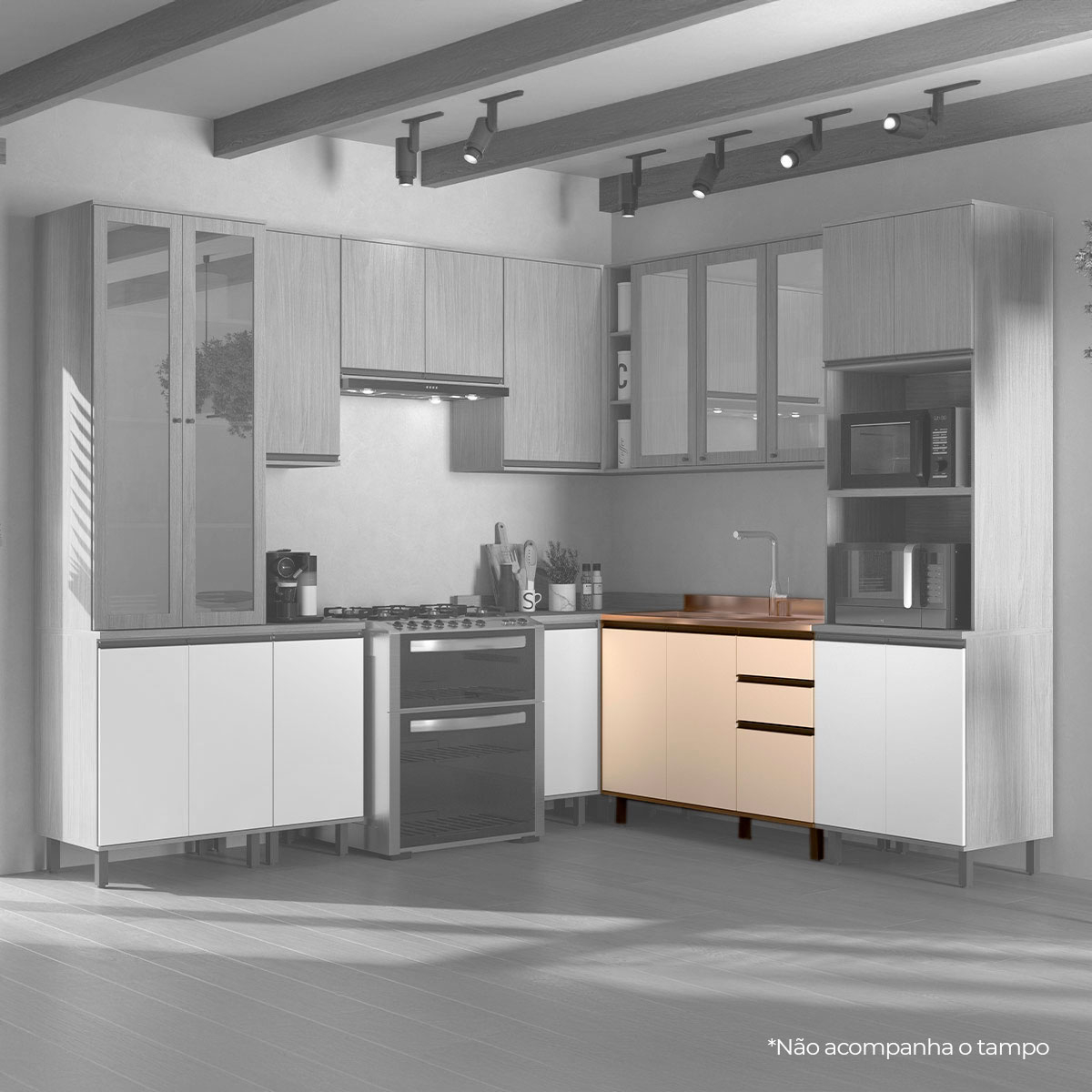 Balcão de Cozinha Nova Dubai Casamia 3907