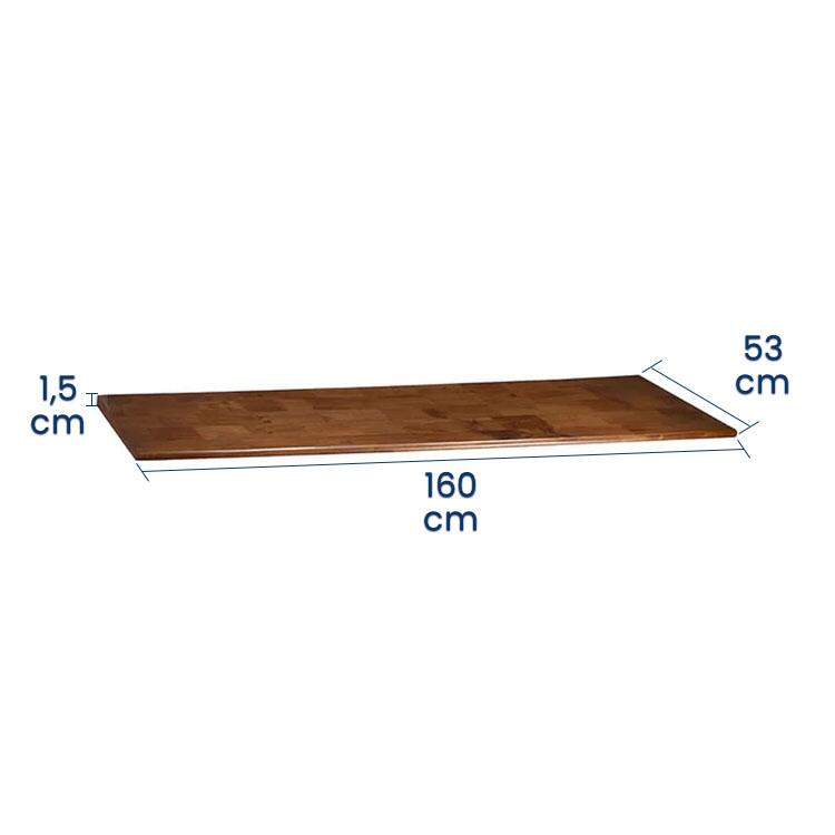 Tampo para Balcão Madeira Maciça 160cm Hannover Linz Móveis