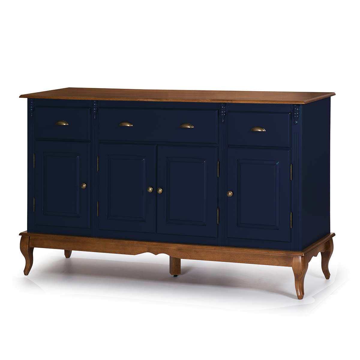 Balcão Buffet Clássico 4 Portas 3 Gavetas Hannover