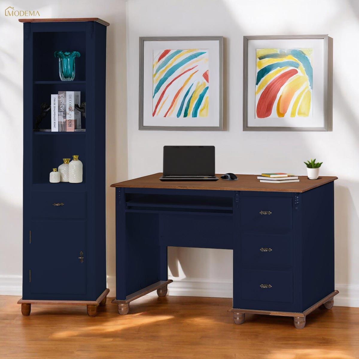 Conjunto Office Escrivaninha 50605 + Estante de Livros 50104