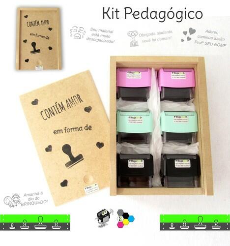 Kit com 06 Carimbos Pedagógicos