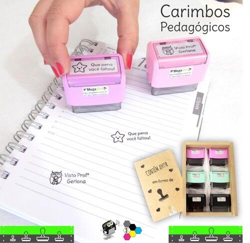 Kit com 06 Carimbos Pedagógicos