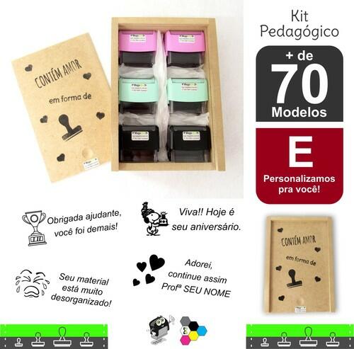 Kit com 06 Carimbos Pedagógicos