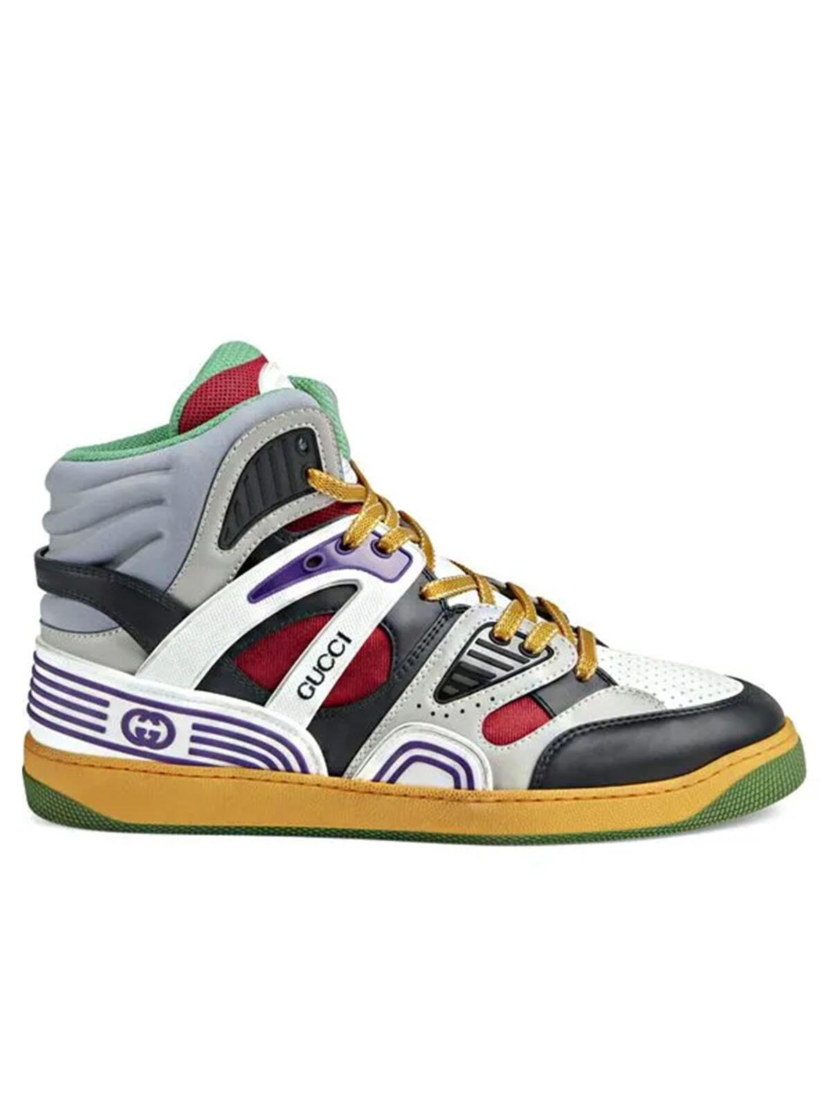 【極美品】GUCCI BASKET バスケットスニーカー マルチカラー キッズ用 Comprar Gucci Tênis cano alto Basket Multicolor - R$2.998,69