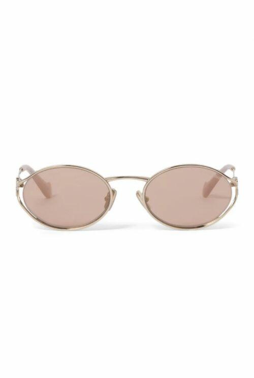OMIです Comprar Miu Miu Eyewear Óculos de sol oval com logo - R$1.089,00