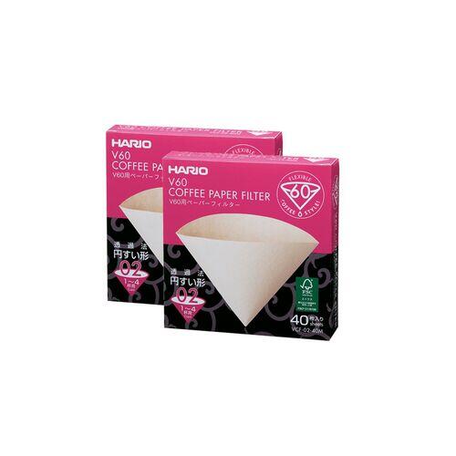 Filtri Per Caffè Hario V60 Taglia 01, Confezione Da 2 (200 Filtri), Per 1-2 Tazze, VCF-01-100W