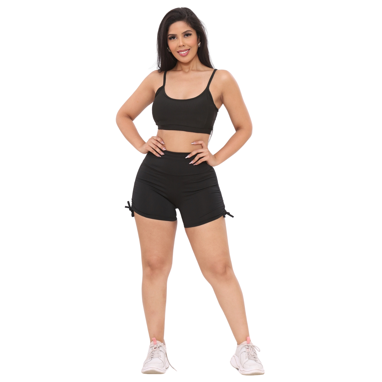 Conjunto Fitness Moda Fitness Short Saia Plus Size Academia Top
