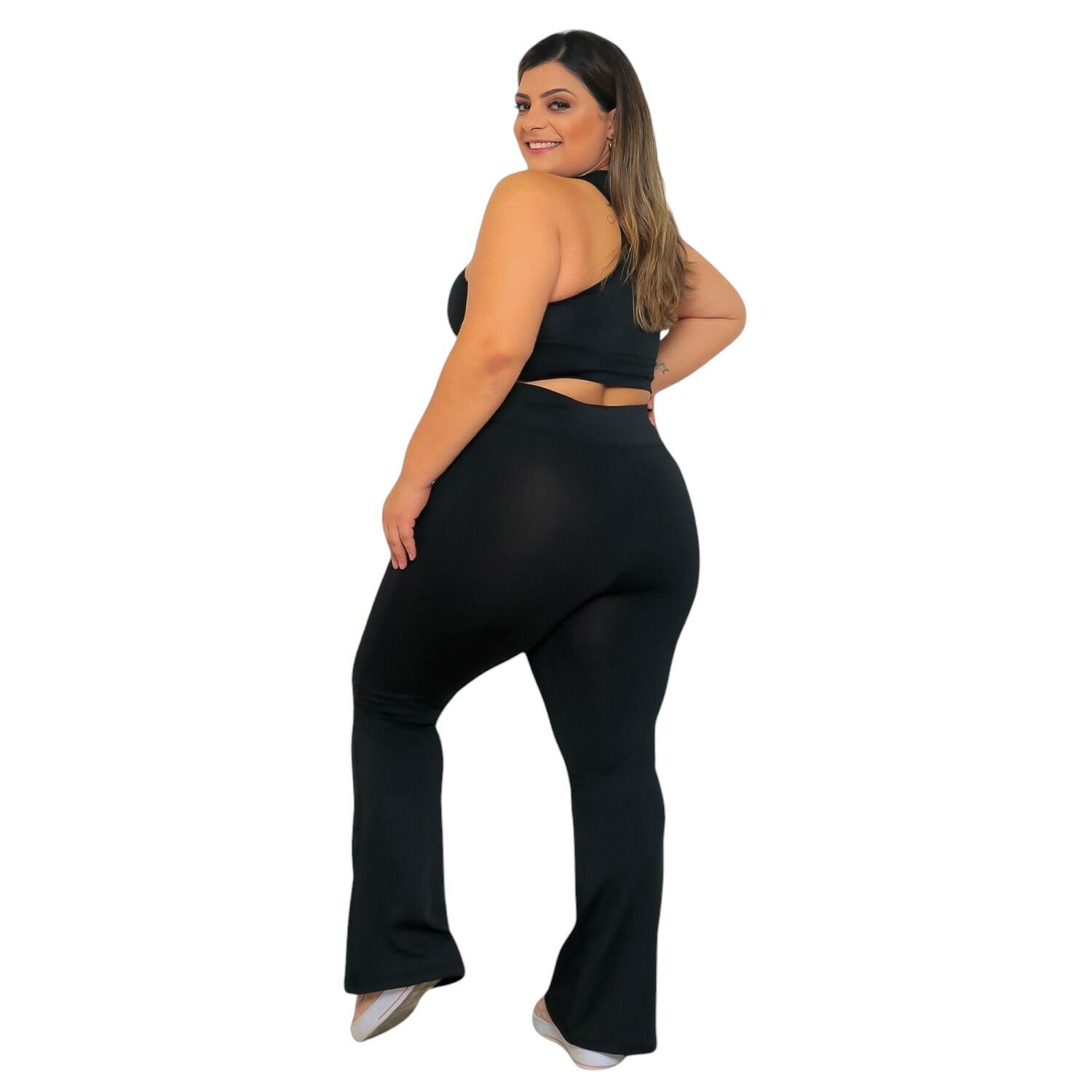 Calça Flare Flanelada Plus Size Feminina - Trix Fit