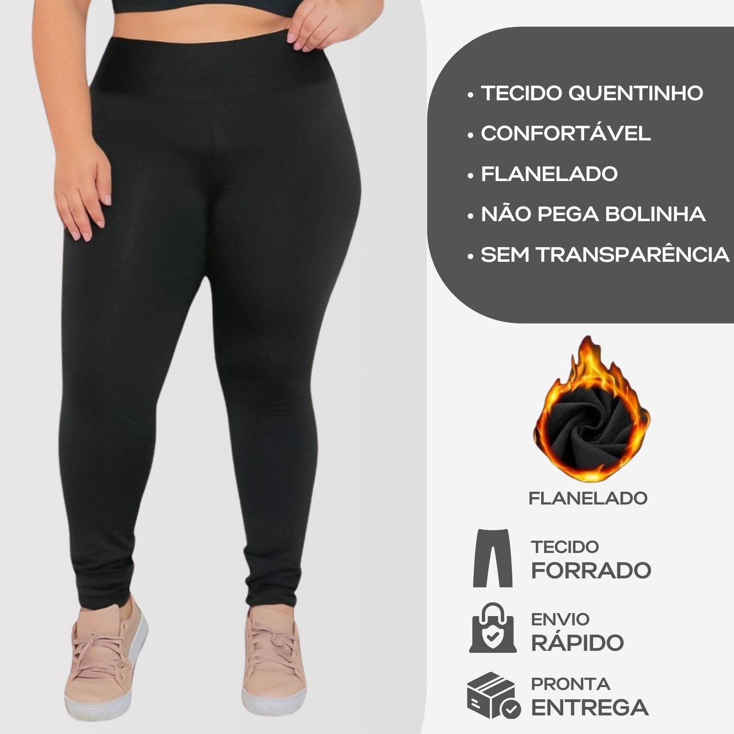 Plus Size CalÇa Legging Feminina Forrada Calça Legging Flanelada