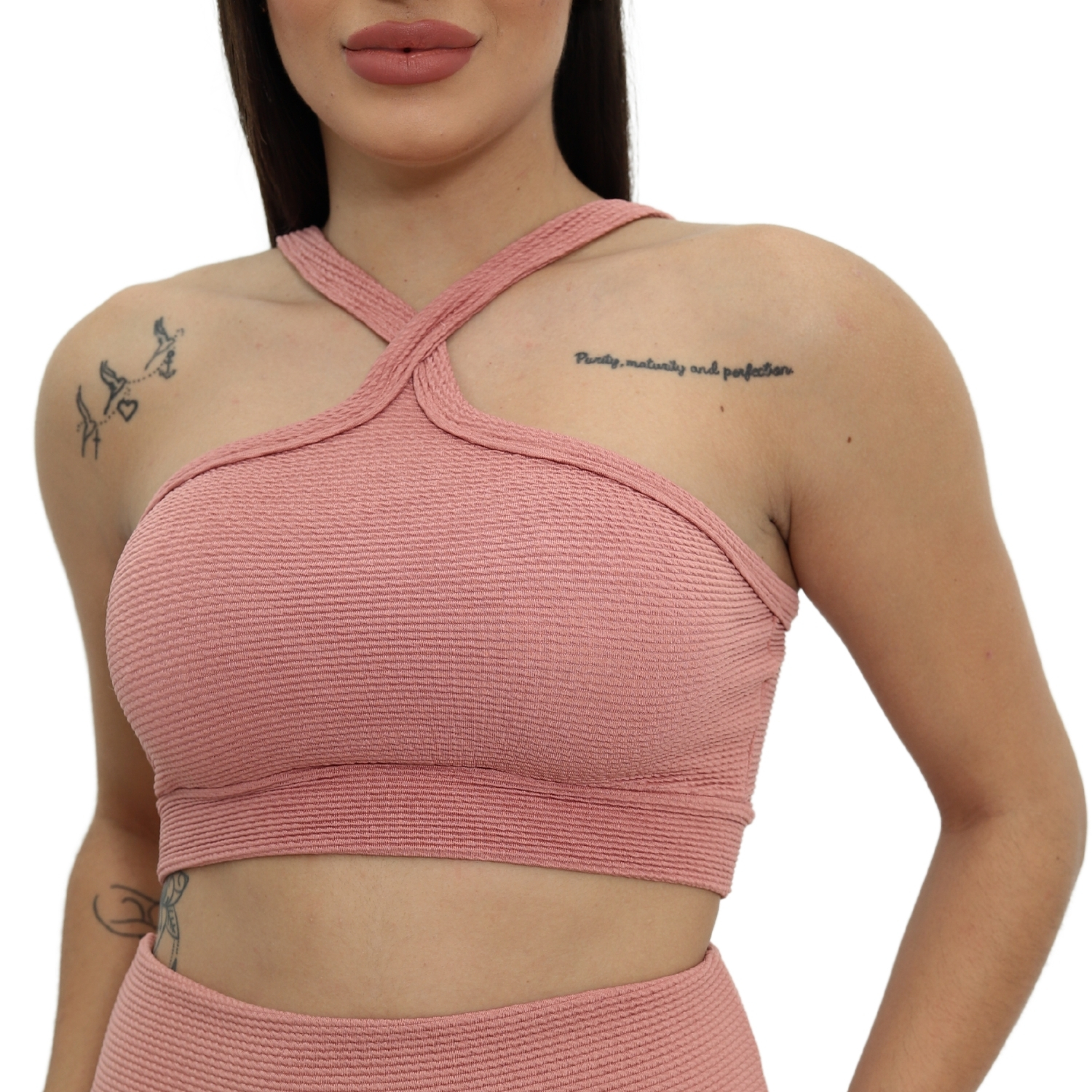 Top Canelado Cruzado Cropped Roupa Academia Trix Fit a partir