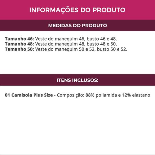 Camisola Plus Size em  Microfibra e Renda Vinho - TV5011