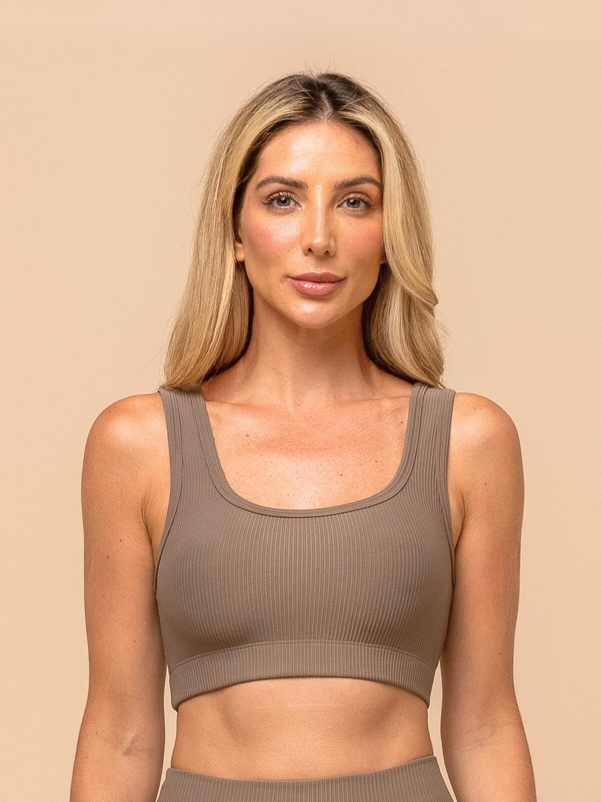 Top Jade Rib Canelado | Alças Largas, Decote U e ideal para yoga