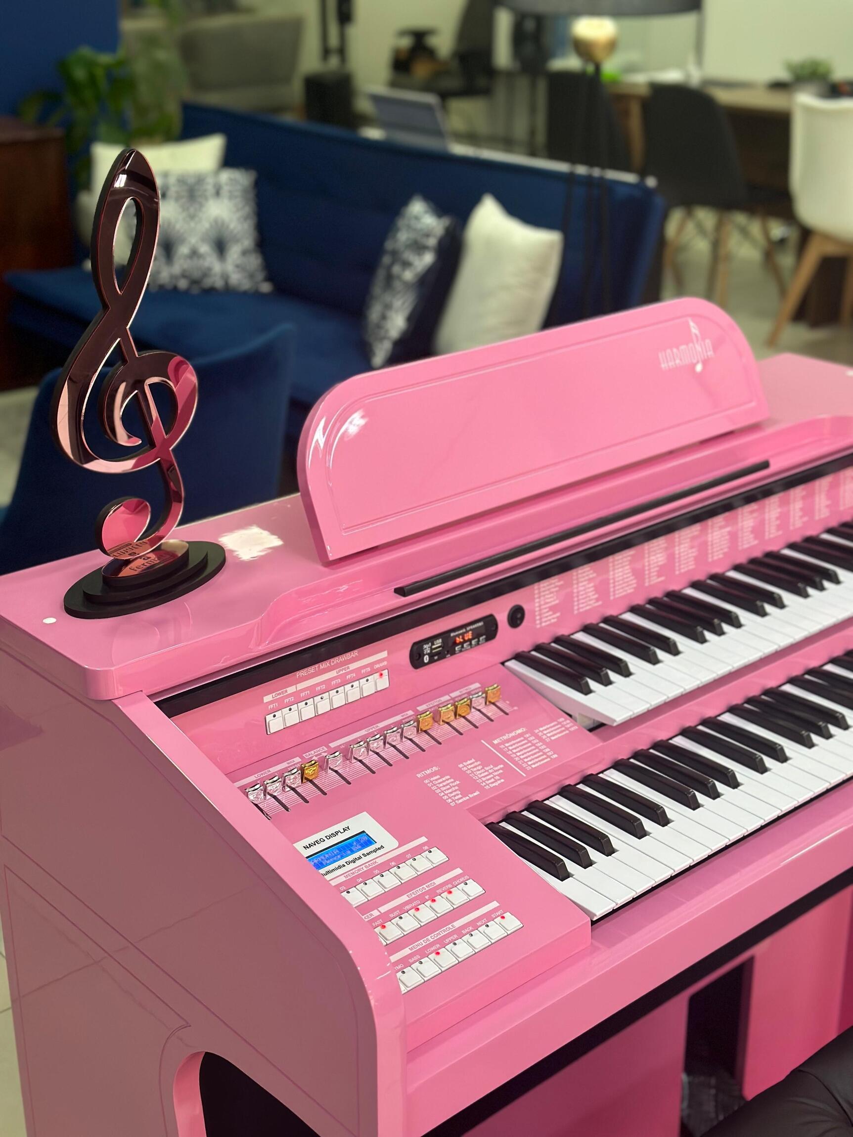Comprar Órgão Eletrônico Harmonia HS-95 Rosa Pink - a partir de R
