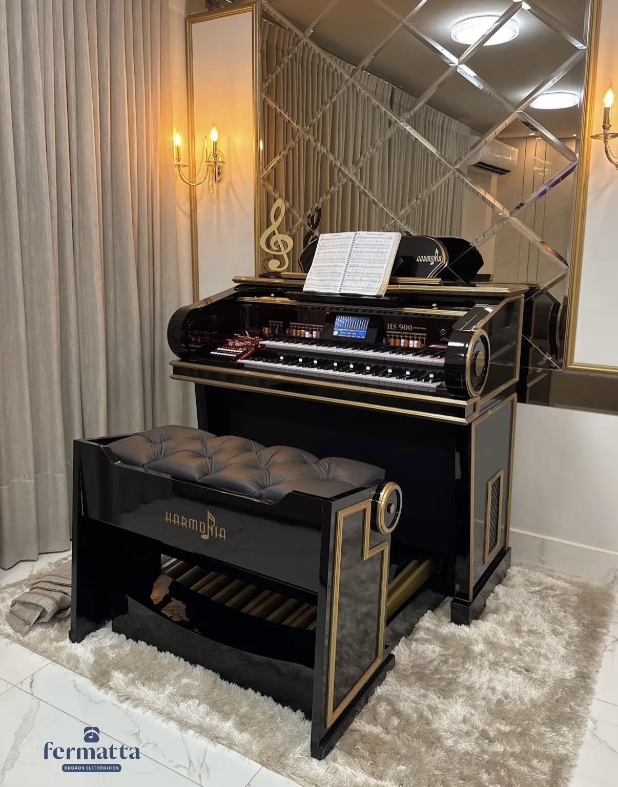 Comprar Órgão Eletrônico Harmonia HS-900 Orquestra Preto Brilho