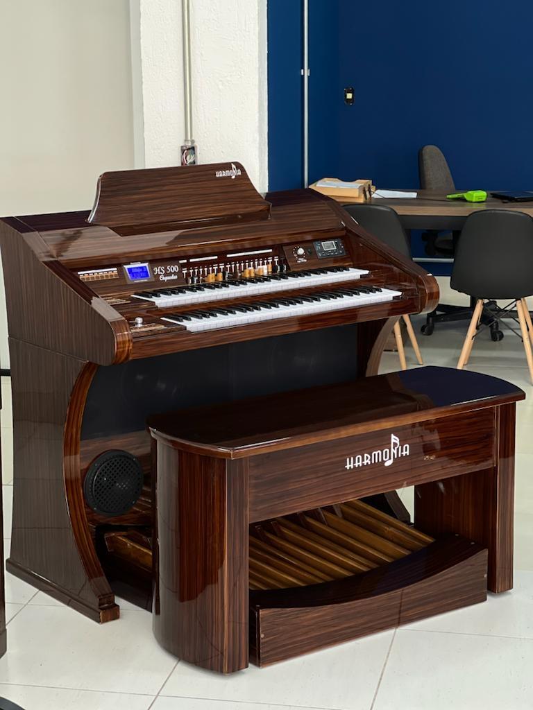 Comprar Órgão Eletrônico Harmonia HS-500 Orquestra Imbuia Verniz