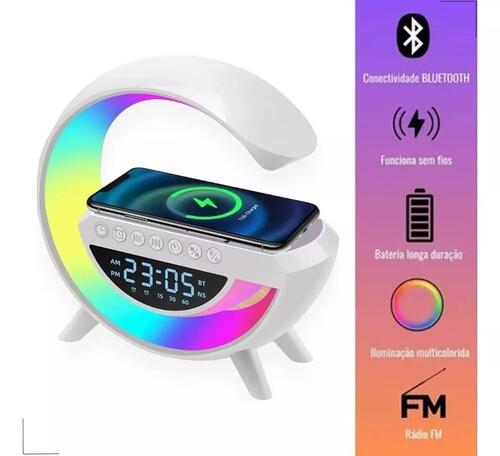 Luminaria G-Speaker Multifuncional Smart Station Led Caixa De Som Relógio