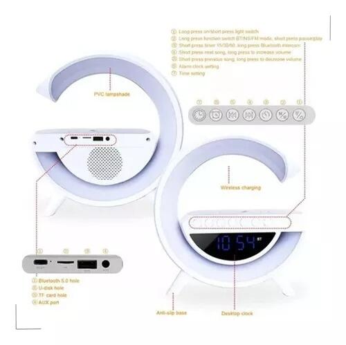 Luminaria G-Speaker Multifuncional Smart Station Led Caixa De Som Relógio