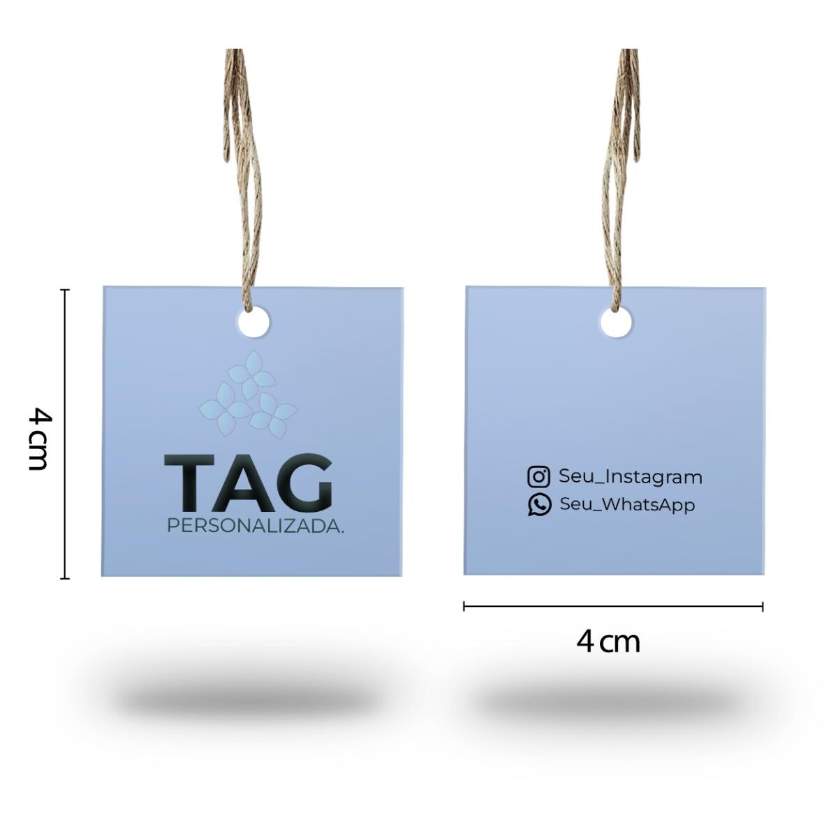 TAG Personalizada Frente e Verso 4x4 cm | Hortensia Box - a partir