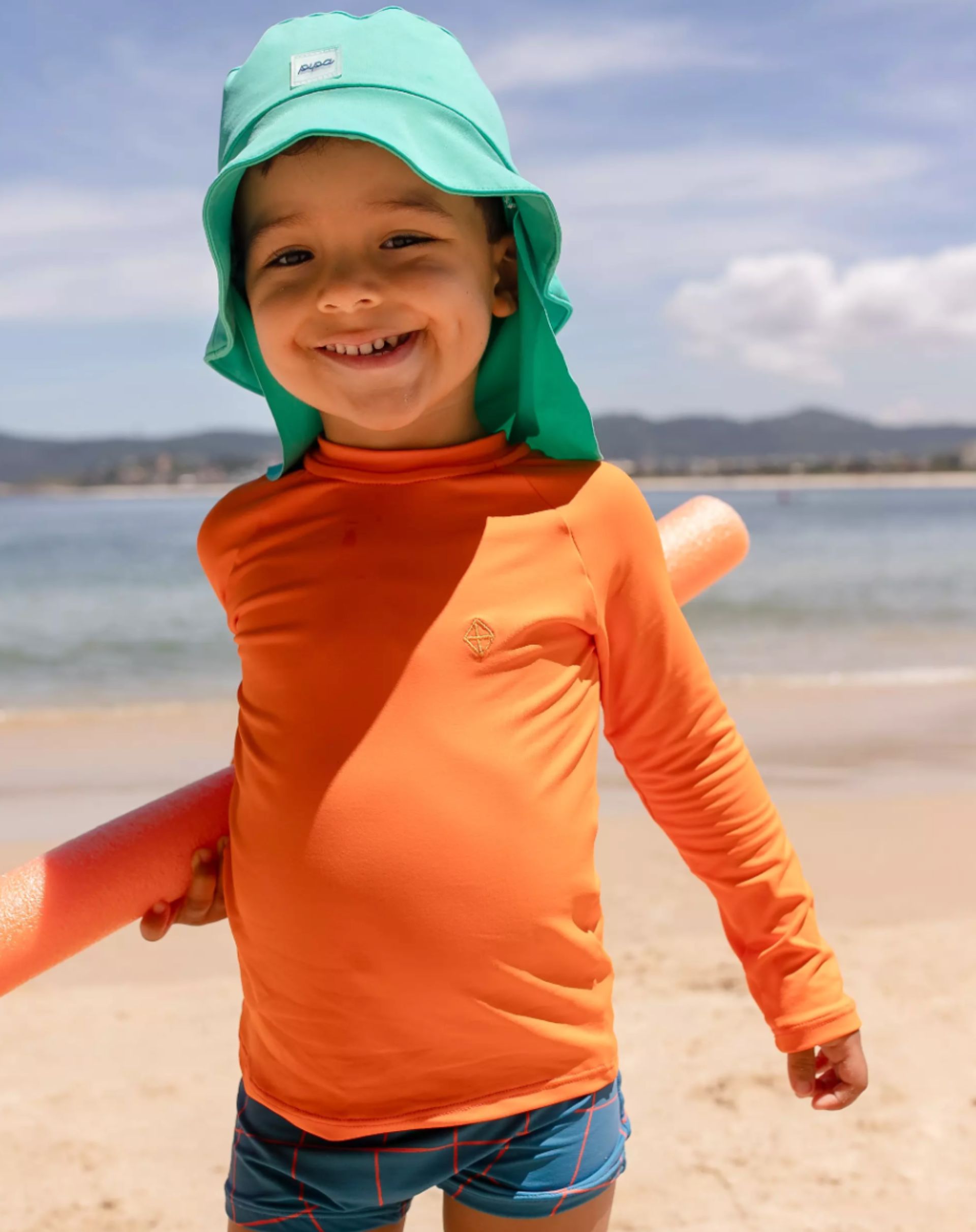 Comprar Camiseta Proteção UV 80 Laranja Pipa Moda Praia Infantil