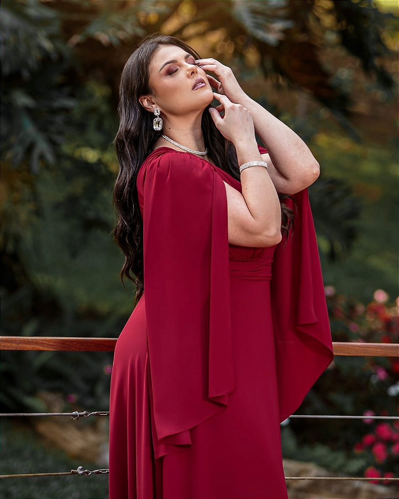 Vestido de Festa Marsala Plus Size a partir de R$475,00
