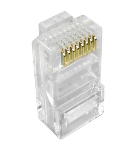 Conector RJ45 Macho Cat5e Unitário - Plug Modular para Cabos de Rede