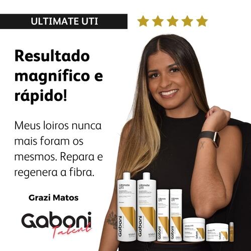 Tratamento matizador para cabelos loiros: Shampoo Reconstutor + Mscara Violeta (Efeito Prola) + Ampola Reconstrutora Ultimate UTI Gaboni