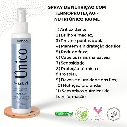 Spray de Nutrição com Termoproteção e Filtro Solar - Nutri Único 100 ml