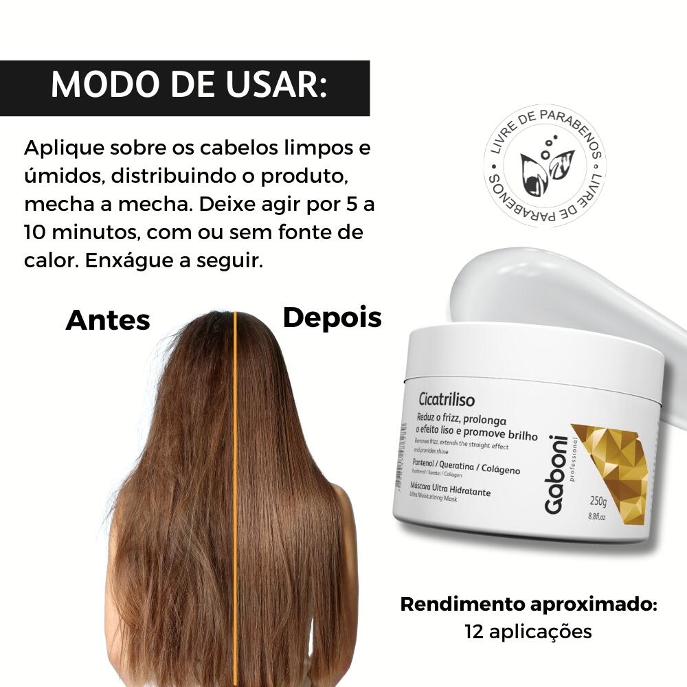Gaboi Comprar Máscara Antifrizz/Efeito Liso Pós Progressiva Cicatriliso 250g ...